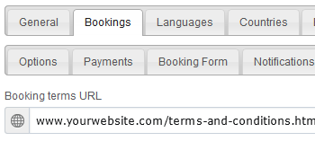 Customizable booking terms